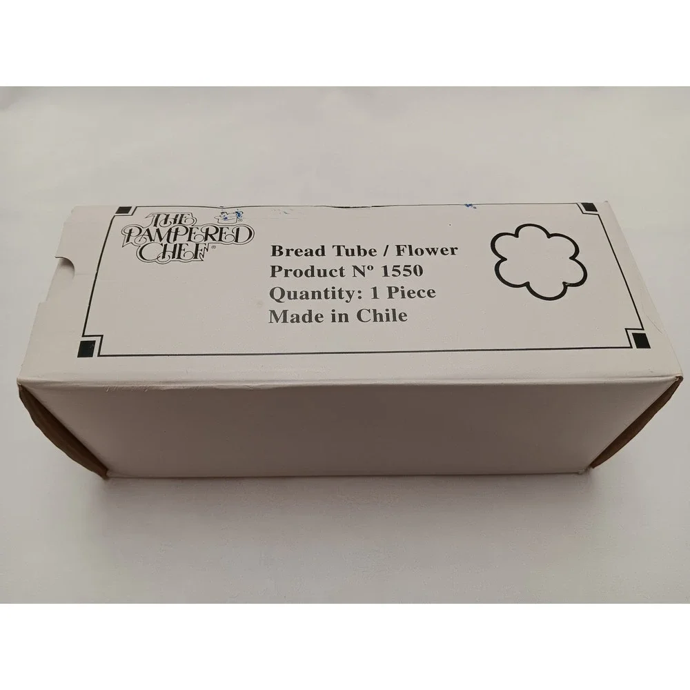 The Pampered Chef Flower Bread Tube 1550 Stainless Steel Baking Mold NIB 9in